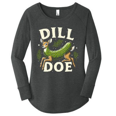 Dill Doe Funny Deer Pickle Women's Perfect Tri Tunic Long Sleeve Shirt