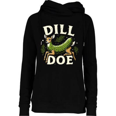 Dill Doe Funny Deer Pickle Womens Funnel Neck Pullover Hood