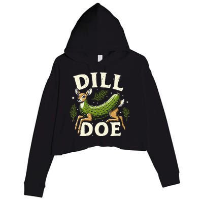 Dill Doe Funny Deer Pickle Crop Fleece Hoodie