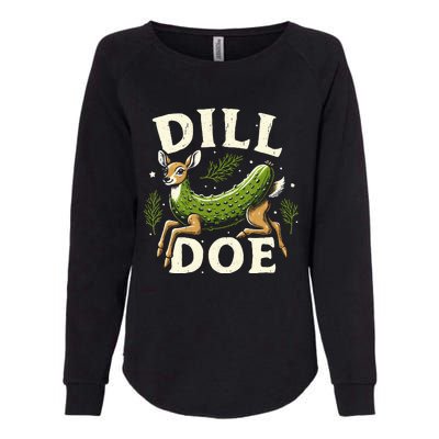 Dill Doe Funny Deer Pickle Womens California Wash Sweatshirt