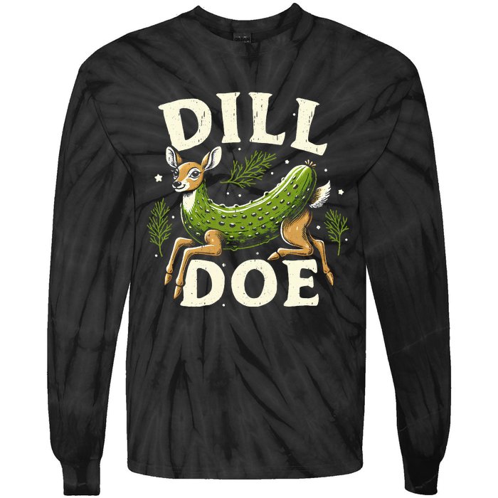 Dill Doe Funny Deer Pickle Tie-Dye Long Sleeve Shirt