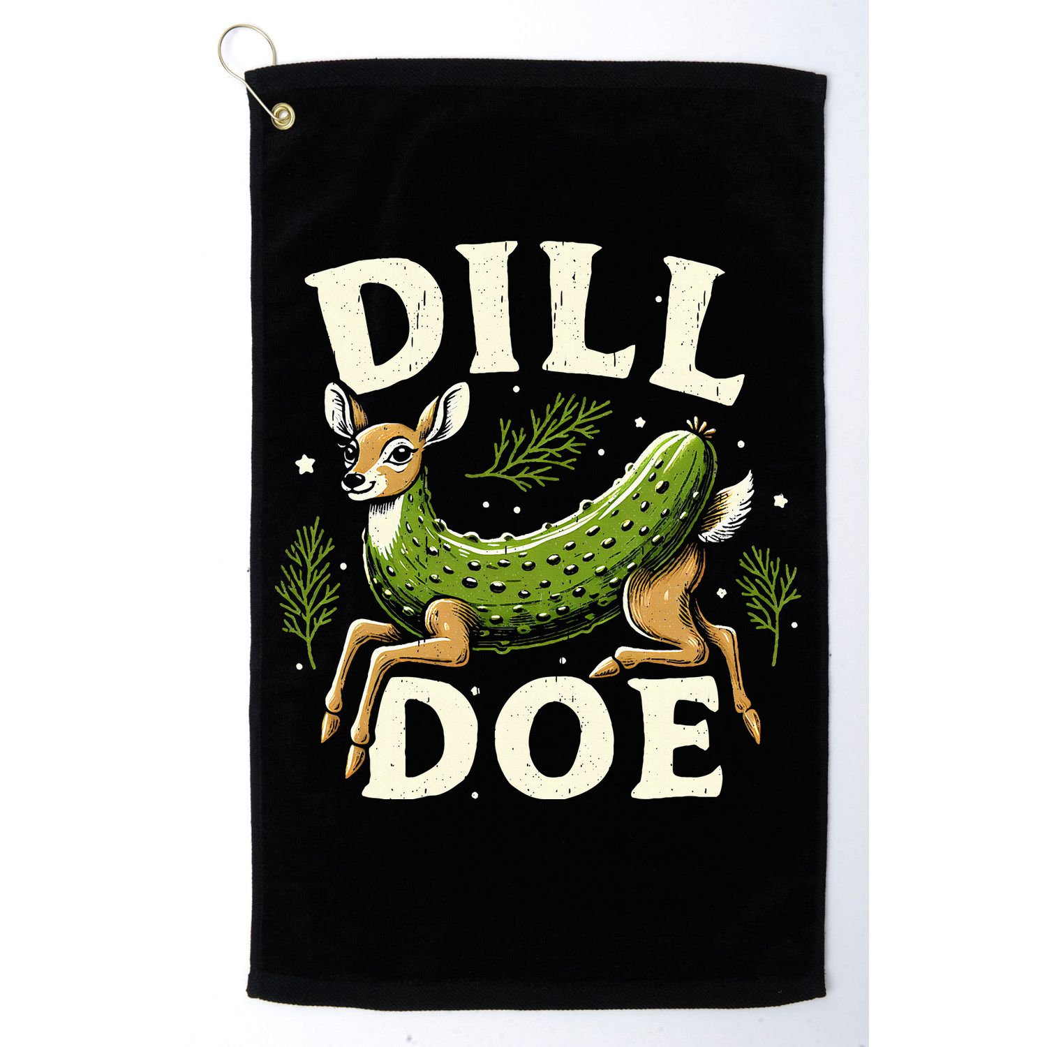 Dill Doe Funny Deer Pickle Golf Towel