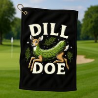 Dill Doe Funny Deer Pickle Golf Towel