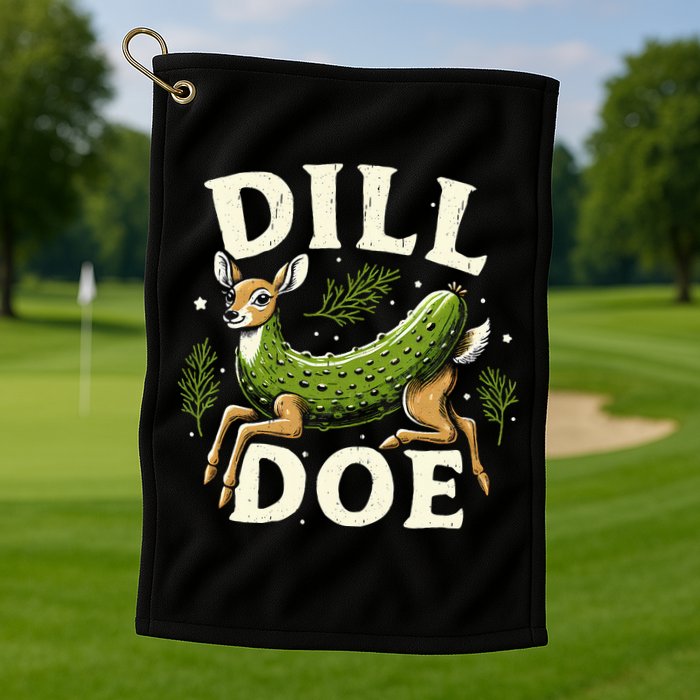 Dill Doe Funny Deer Pickle Golf Towel