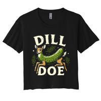 Dill Doe Funny Deer Pickle Women's Crop Top Tee