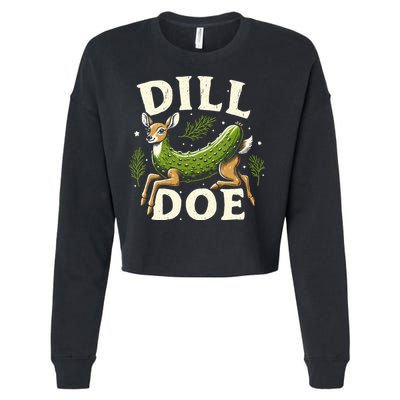 Dill Doe Funny Deer Pickle Cropped Pullover Crew