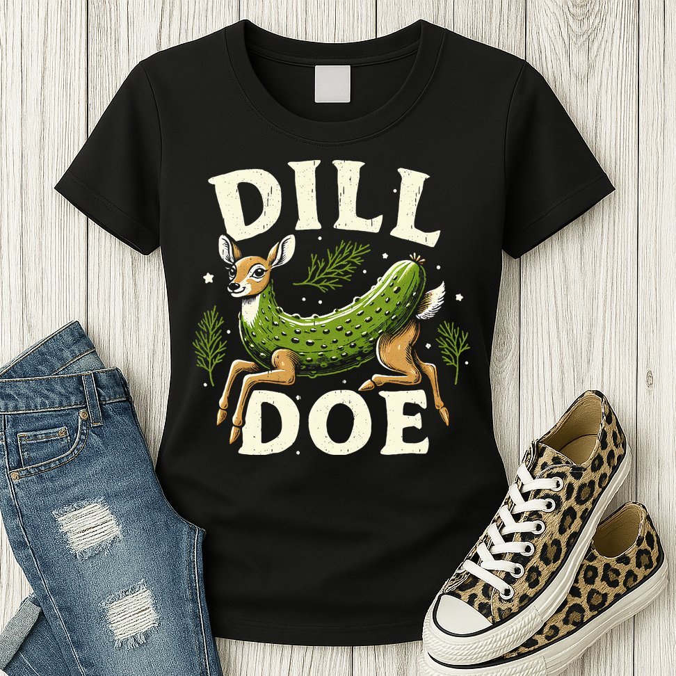 Dill Doe Funny Deer Pickle Womens T-Shirt