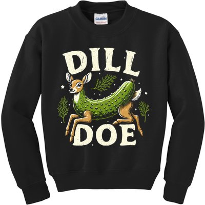 Dill Doe Funny Deer Pickle Kids Sweatshirt