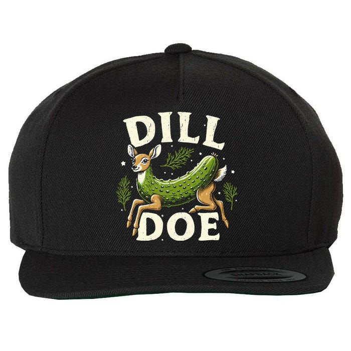Dill Doe Funny Deer Pickle Wool Snapback Cap