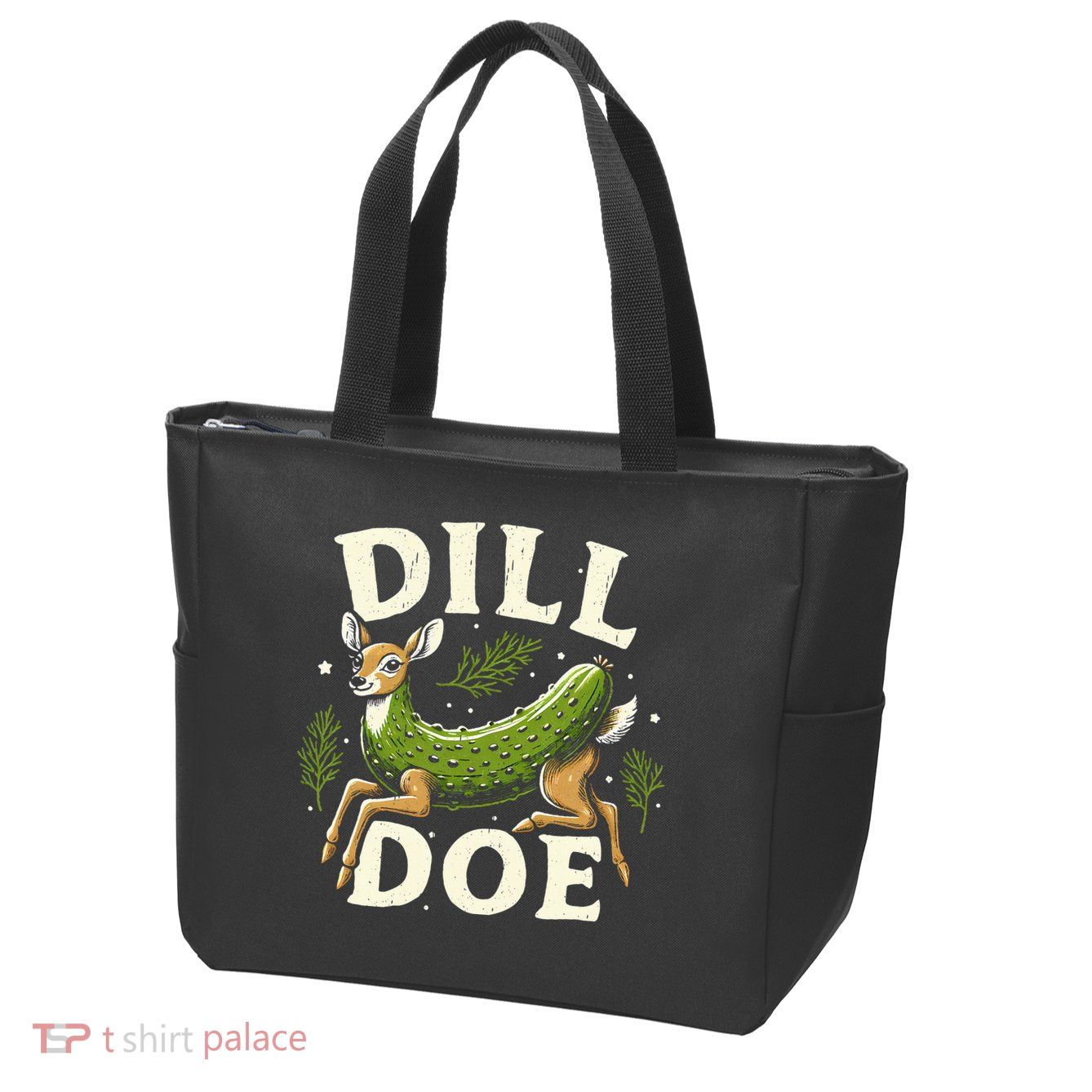Dill Doe Funny Deer Pickle Zip Tote Bag