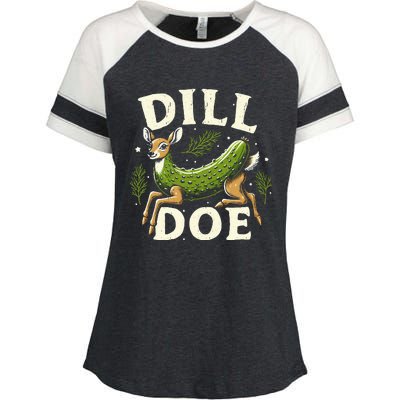 Dill Doe Funny Deer Pickle Enza Ladies Jersey Colorblock Tee