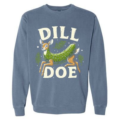 Dill Doe Funny Deer Pickle Garment-Dyed Sweatshirt