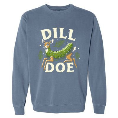 Dill Doe Funny Deer Pickle Garment-Dyed Sweatshirt