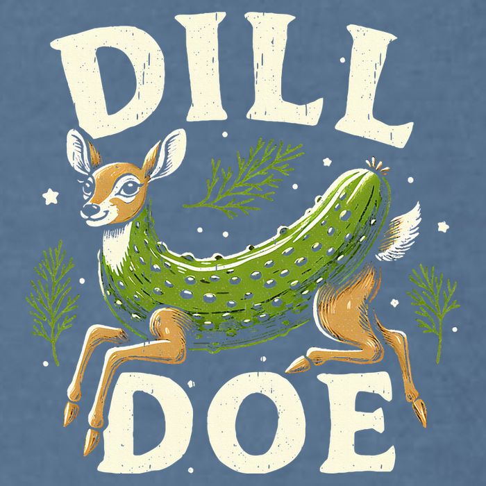 Dill Doe Funny Deer Pickle Garment-Dyed Sweatshirt
