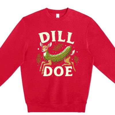 Dill Doe Funny Deer Pickle Premium Crewneck Sweatshirt