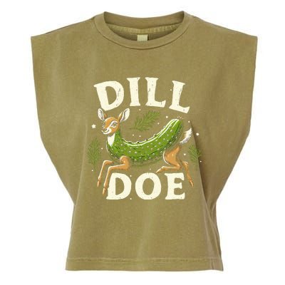 Dill Doe Funny Deer Pickle Garment-Dyed Women's Muscle Tee