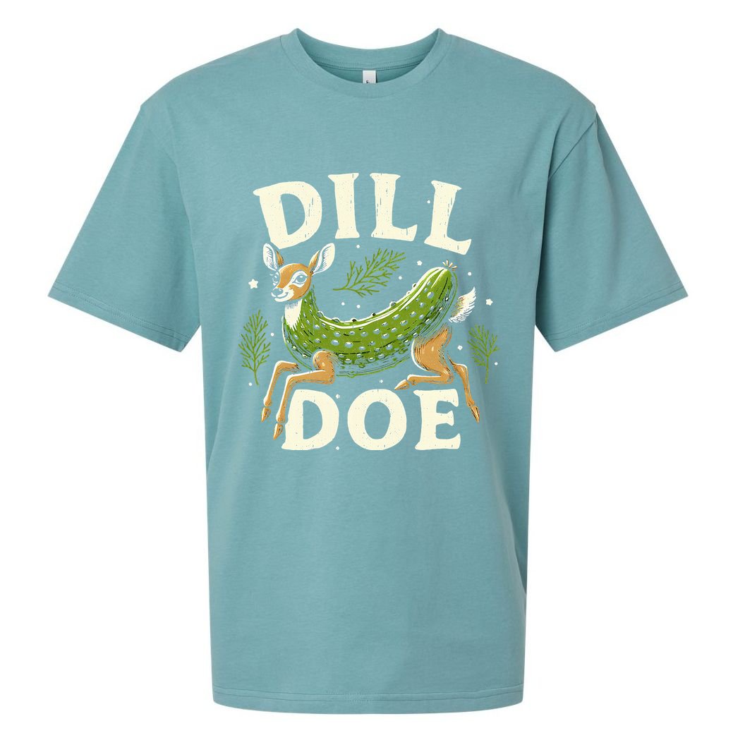 Dill Doe Funny Deer Pickle Sueded Cloud Jersey T-Shirt
