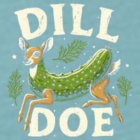 Dill Doe Funny Deer Pickle Sueded Cloud Jersey T-Shirt