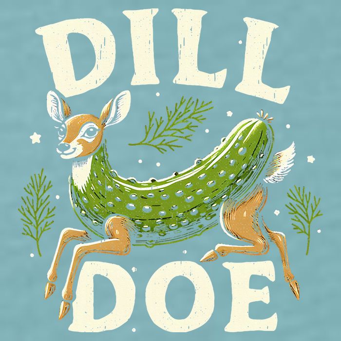 Dill Doe Funny Deer Pickle Sueded Cloud Jersey T-Shirt