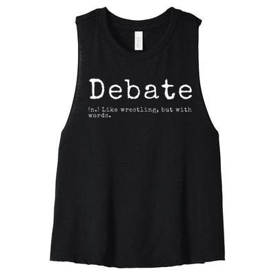 Debate Definition Funny Debate Team Gift Women's Racerback Cropped Tank