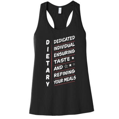 Dietary Definition Food Service Dietary Week Appreciation Women's Racerback Tank