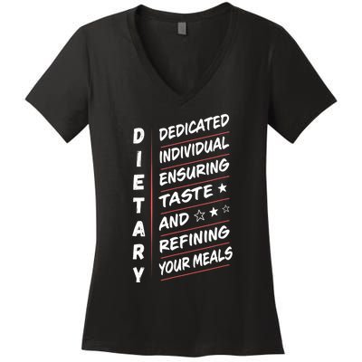 Dietary Definition Food Service Dietary Week Appreciation Women's V-Neck T-Shirt