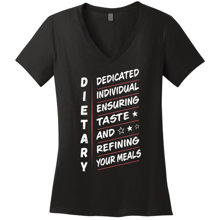 Dietary Definition Food Service Dietary Week Appreciation Women's V-Neck T-Shirt