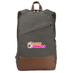 Doin Donuts Funny Racing & Drift Car Enthusiast Cotton Canvas Backpack