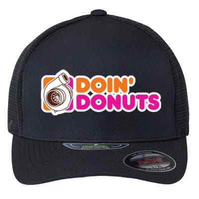 Doin Donuts Funny Racing & Drift Car Enthusiast Flexfit Unipanel Trucker Cap