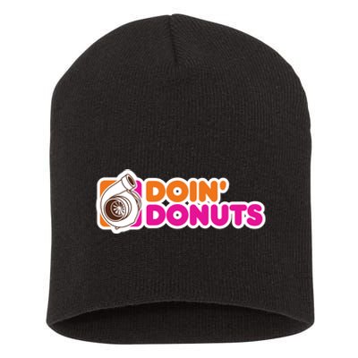 Doin Donuts Funny Racing & Drift Car Enthusiast Short Acrylic Beanie