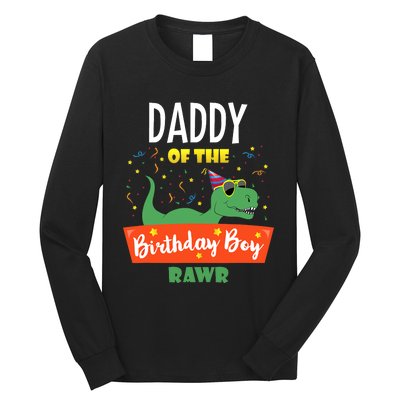 Daddy Dinosaur Funny Cute Birthday Boy Family Matching Dino Long Sleeve Shirt