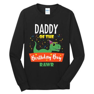 Daddy Dinosaur Funny Cute Birthday Boy Family Matching Dino Tall Long Sleeve T-Shirt