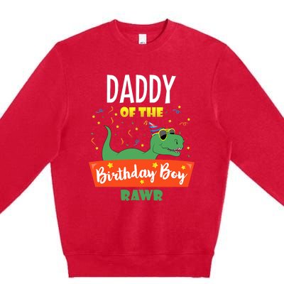 Daddy Dinosaur Funny Cute Birthday Boy Family Matching Dino Premium Crewneck Sweatshirt