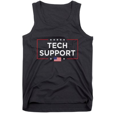 D.O.G.E Doge Funny Tech Support Us American Flag Tank Top