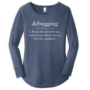 Debugging Definition Funny Coding Programming Tee Women's Perfect Tri Tunic Long Sleeve Shirt