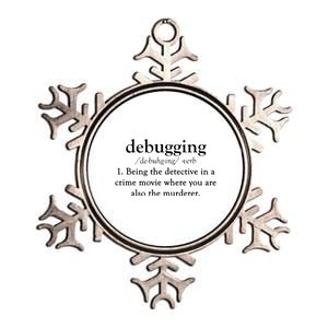 Debugging Definition Funny Coding Programming Tee Metallic Star Ornament