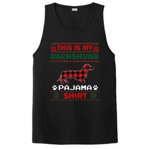 Dachshund Dog Funny Gift This Is My Doxie Pajama Ugly Christmas Gift PosiCharge Competitor Tank