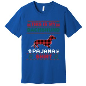 Dachshund Dog Funny Gift This Is My Doxie Pajama Ugly Christmas Gift Premium T-Shirt