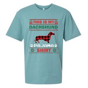 Dachshund Dog Funny Gift This Is My Doxie Pajama Ugly Christmas Gift Sueded Cloud Jersey T-Shirt