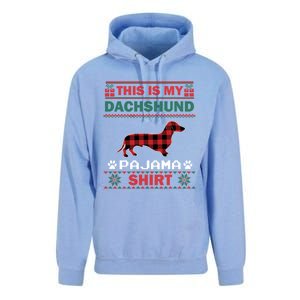 Dachshund Dog Funny Gift This Is My Doxie Pajama Ugly Christmas Gift Unisex Surf Hoodie