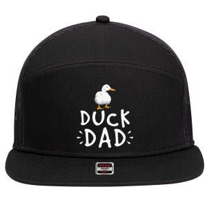 Duck Dad Funny Duck Enthusiast Duckling Lover Farmer Father 7 Panel Mesh Trucker Snapback Hat