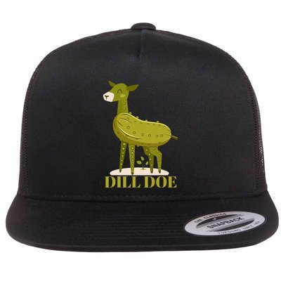 Dill Doe Funny Pickles Flat Bill Trucker Hat