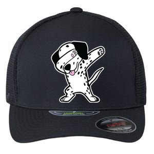 Dalmatian Dabbing Funny Dalmation Dab Dog Dance Flexfit Unipanel Trucker Cap