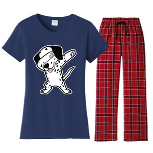 Dalmatian Dabbing Funny Dalmation Dab Dog Dance Women's Flannel Pajama Set