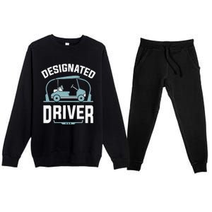 Designated Driver Funny Golf Cart Golfers Gift Premium Crewneck Sweatsuit Set