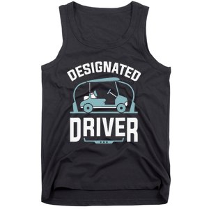 Designated Driver Funny Golf Cart Golfers Gift Tank Top