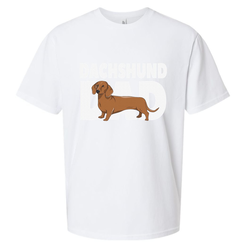 Dachshund Dad Father's Day Sueded Cloud Jersey T-Shirt