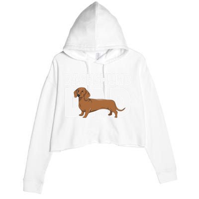 Dachshund Dad Father's Day Crop Fleece Hoodie