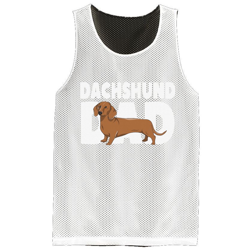 Dachshund Dad Father's Day Mesh Reversible Basketball Jersey Tank