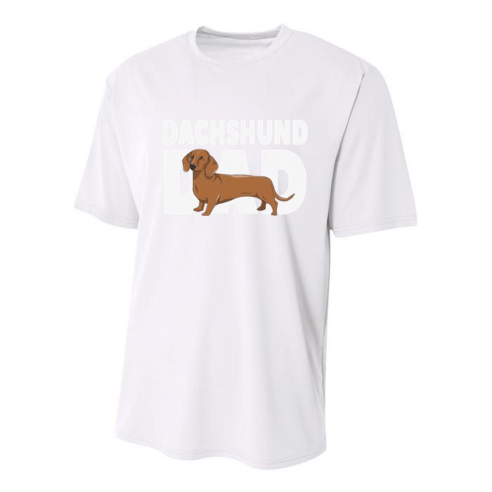 Dachshund Dad Father's Day Youth Performance Sprint T-Shirt